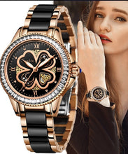 Load image into Gallery viewer, Woman wearing 4 leaf clover watch at zaddyzems.com