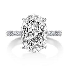 Load image into Gallery viewer, Sterling Silver Oval Cut White Topaz CZ Diamond Ring